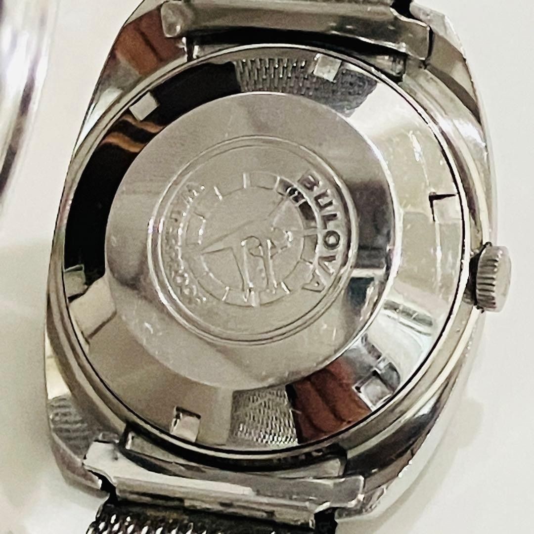 Vintage 1960s BULOVA 23 Jewels Automatic Date Silver Dial Mesh Men Watch Box