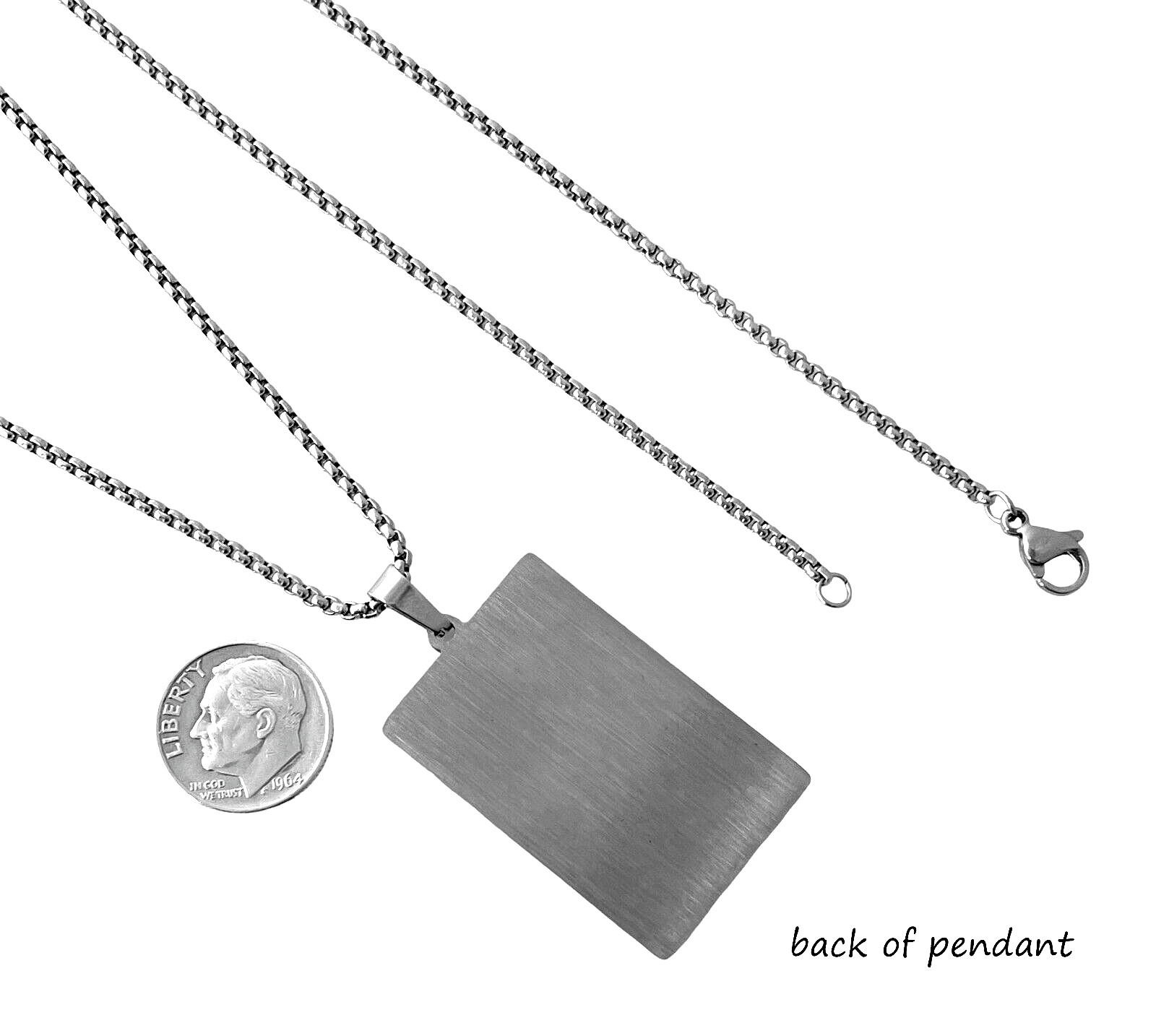 THE STAR Necklace Stainless Steel Silver Tarot Card Bead Drop Pendant 24″ Chain