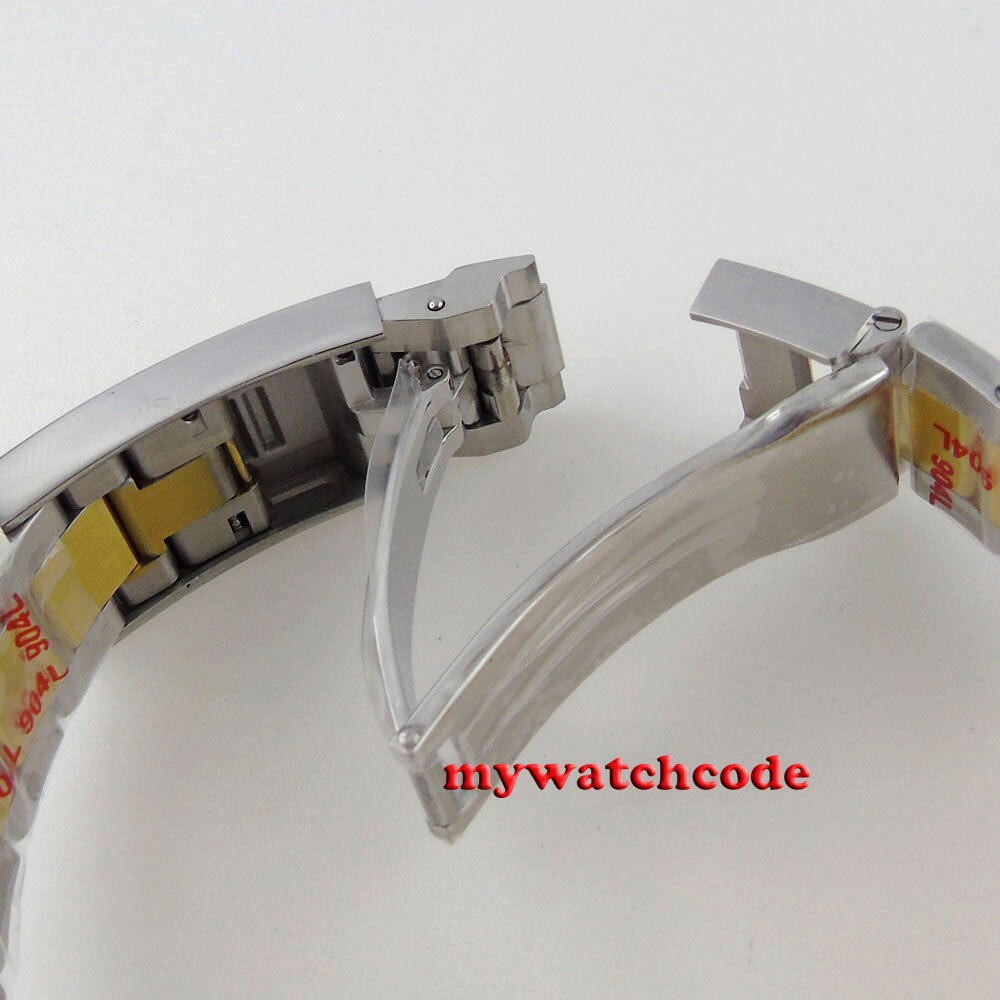 Two Tone 40mm Ceramic Bezel Sapphire Glass Watch Case fit NH35 NH36 2824 8215
