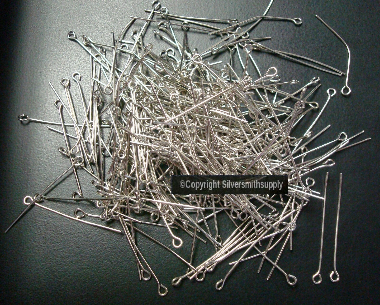 EYE PINS 1″ 20ga round wire 100pcs bead findings earring parts 26mm FEP002A