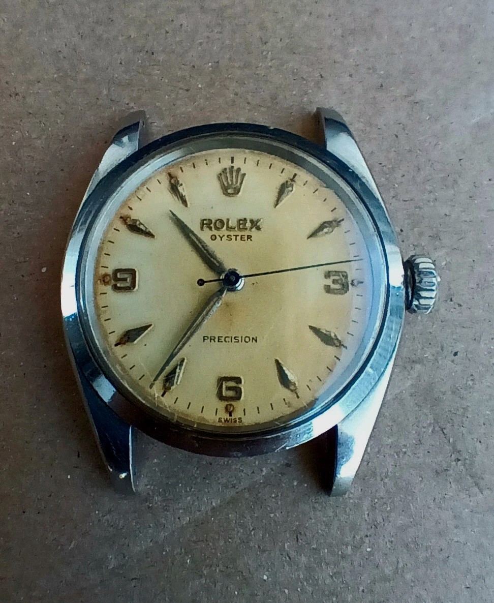 *RARE* ROLEX OYSTER PRECISION WATCH REF 6422 Circa 56 HEAD ONLY MANUAL 33-34mm