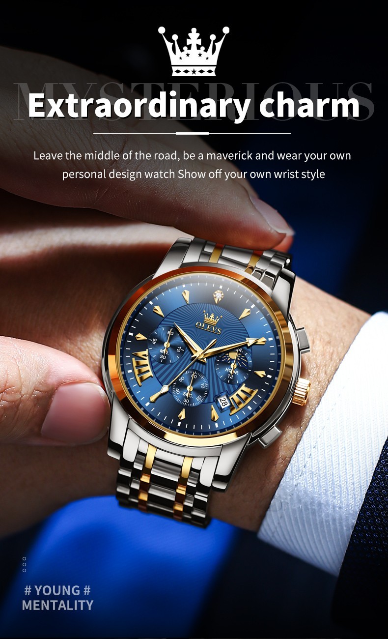 OLEVS 2892 Luminous Multifunctional Male Gift Top Quality Casual Quartz Watch