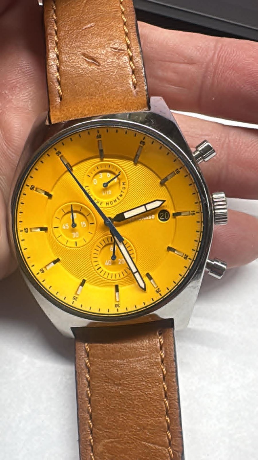 NEW 43mm Mens SS Detomaso Quartz Chrono watch D10-15 G2307 (A40)