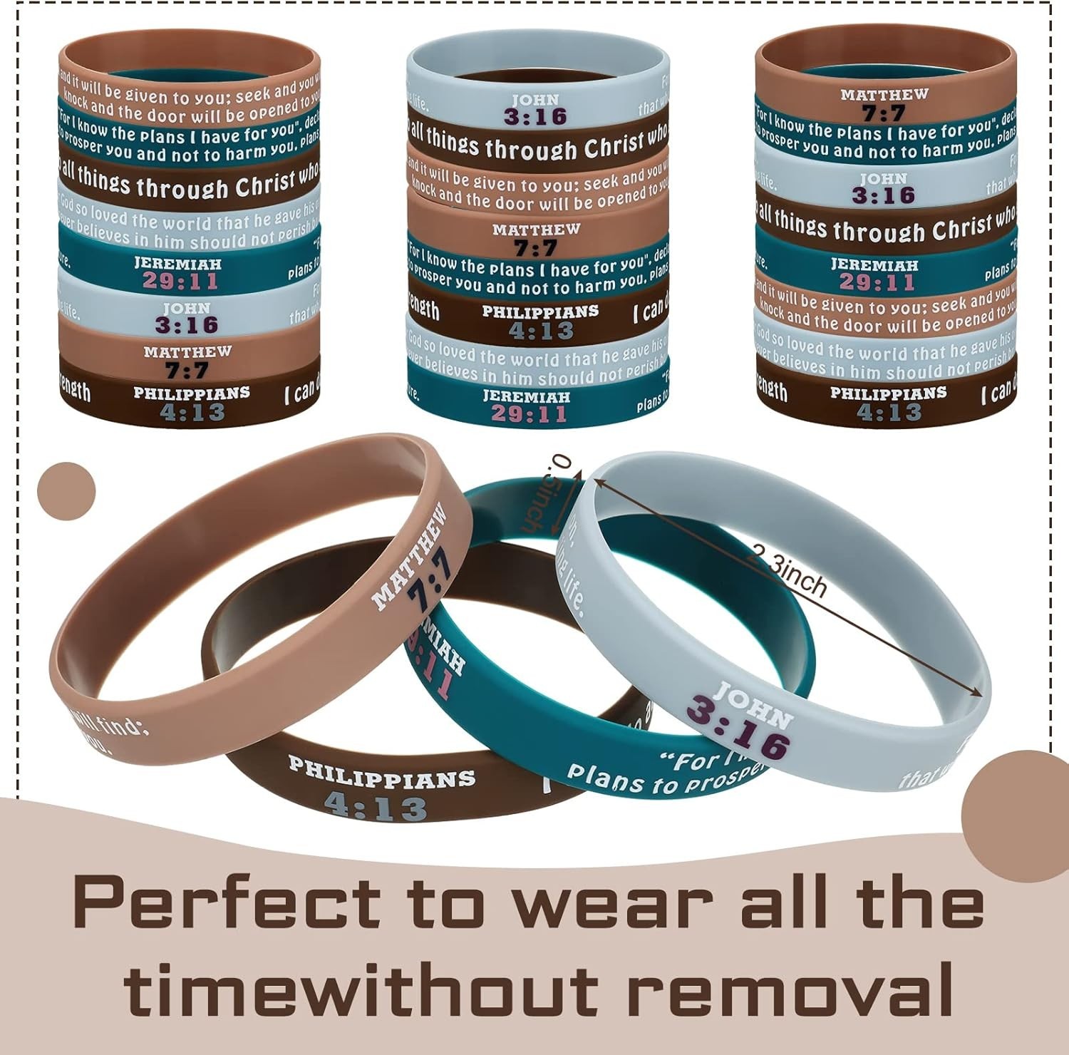 32Pc Religious Silicone Bracelets Bulk Bible Verse Bracelets Morandi Inspiration
