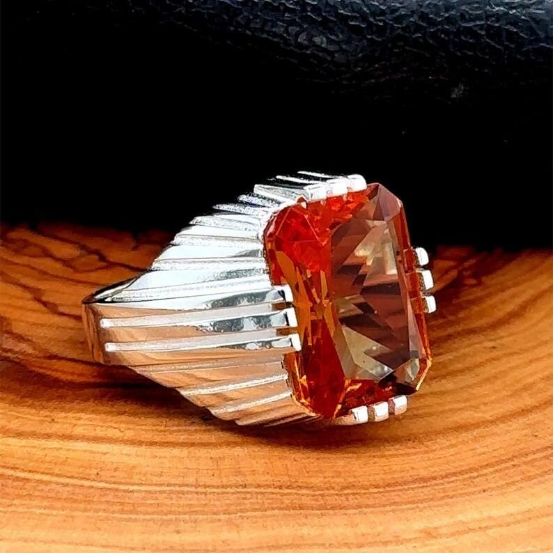Men Handmade Natural Zultanite Square Handmade Ring