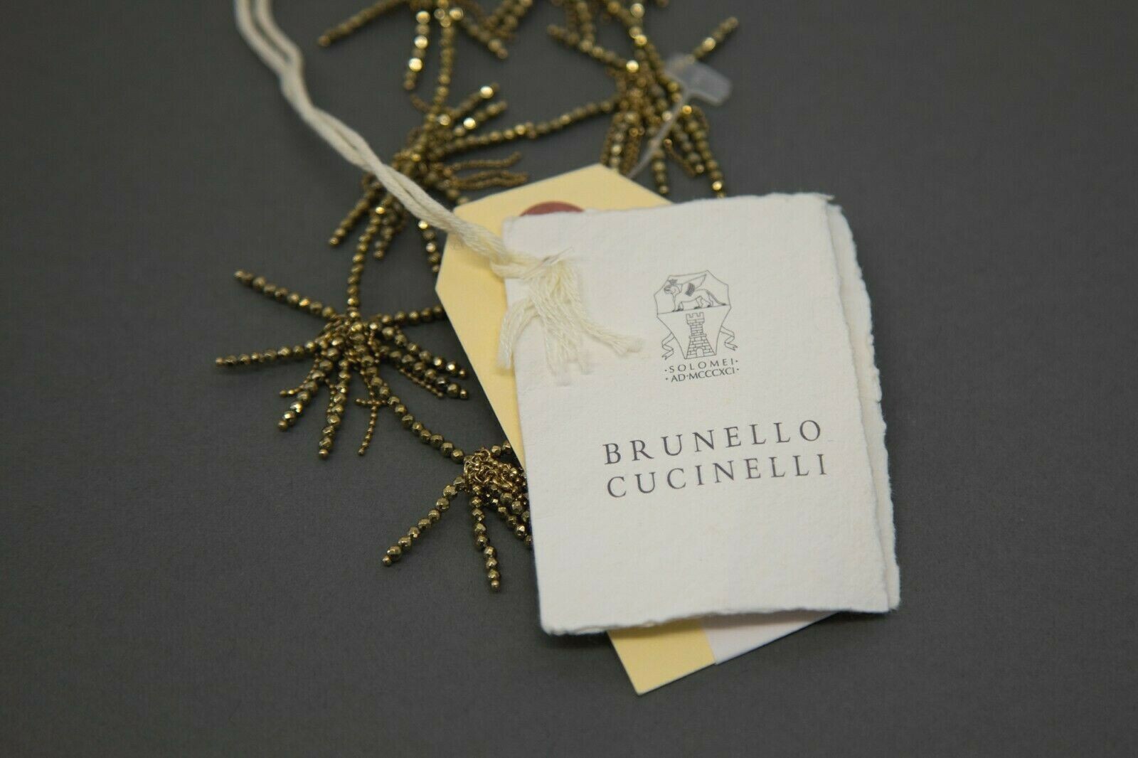 NWT$1475 Brunello Cucinelli Beaded Multi-Fringe Drop Necklace W/ 925 Silver A191