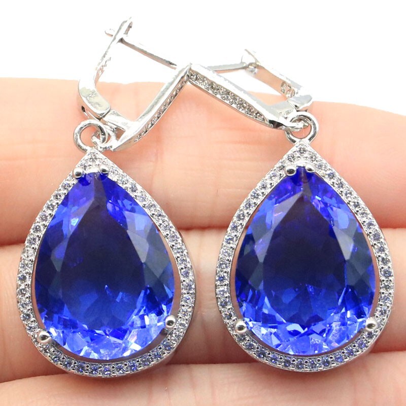 Buy 4 Get 1 Free 16g Kunzite Tourmaline Alexandrite Topaz CZ Silver Earrings