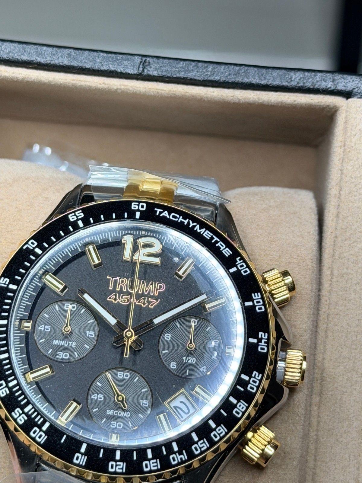 DONALD TRUMP 45 47 FIGHT CHRONOGRAPH Watch GOLD SILVER BLACK # /2000 FATHERS DAY
