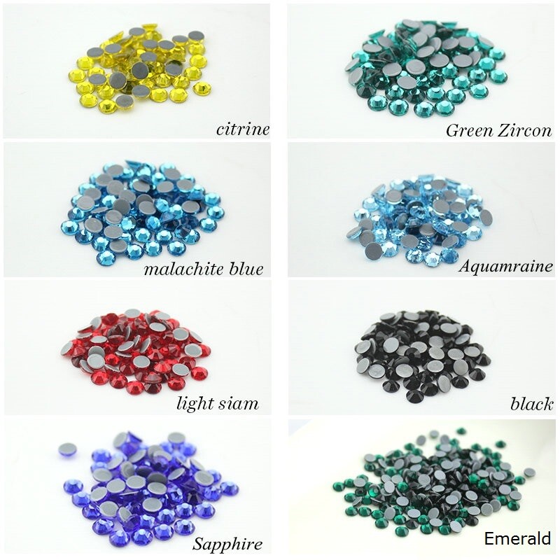 2mm 3mm 4mm 5mm Hotfix Rhinestones Flat Back Gems Crystal Glass Art Deco Beads