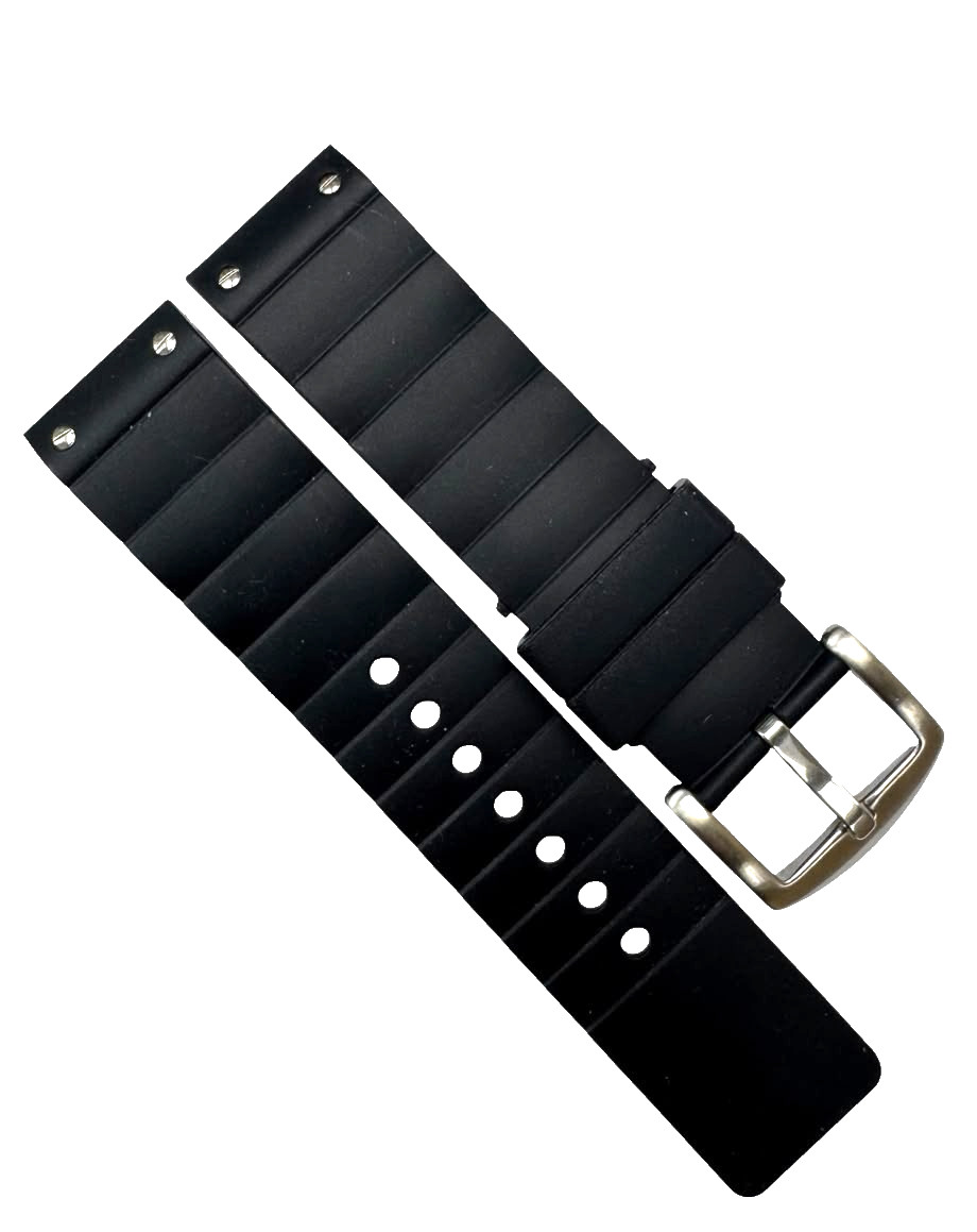 23mm Black Silicone Rubber Watch Band Strap for Cartier | Sport Style
