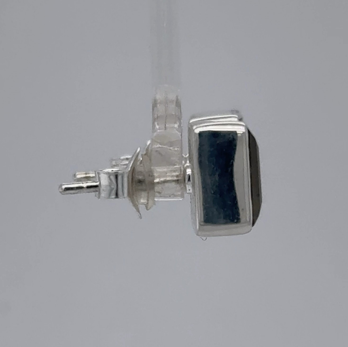 Square / Rectangle LABRADORITE Post Stud Earrings – 925 STERLING SILVER #10e