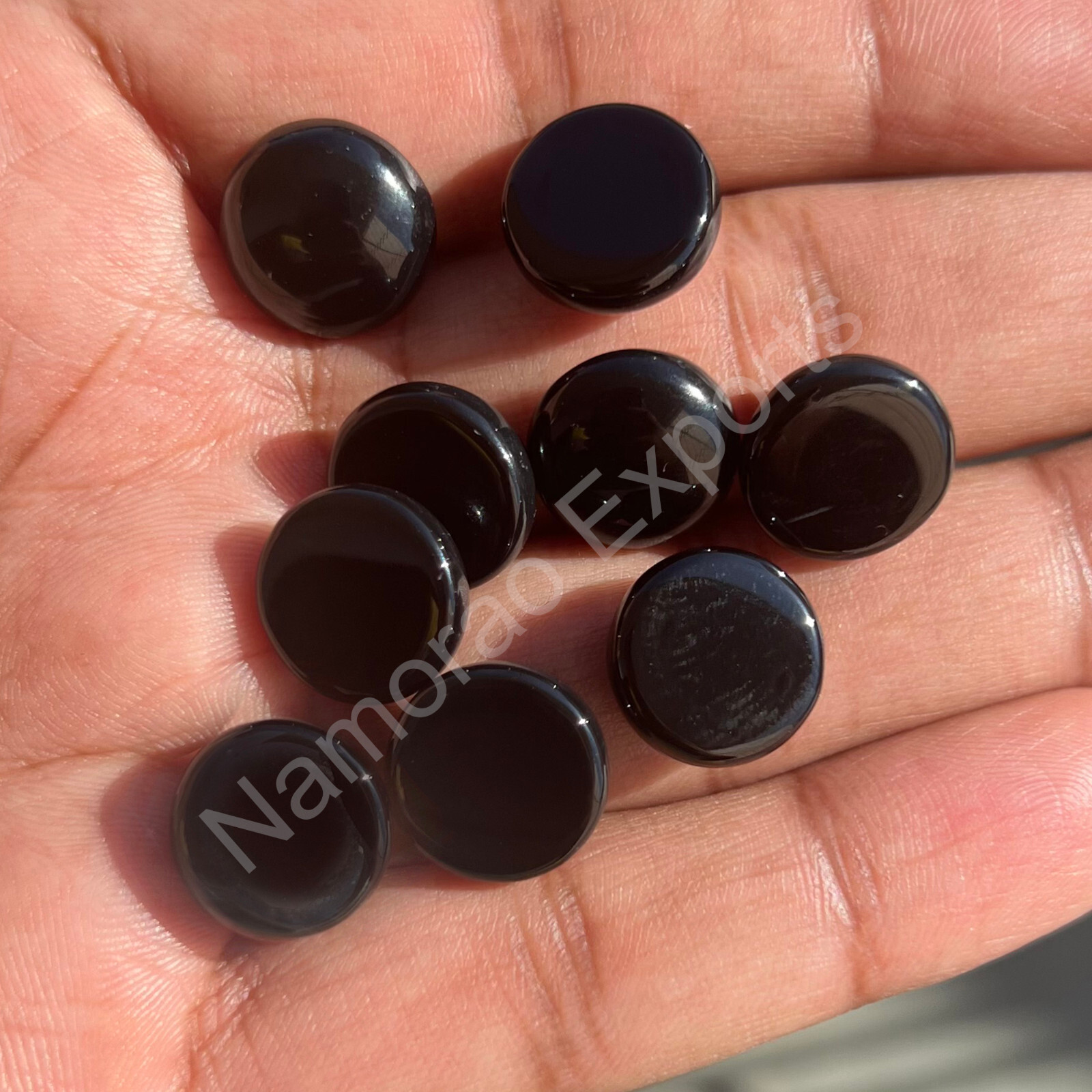 Natural Black Onyx Round 3 mm to 20 mm Cabochon Loose Gemstone Lot