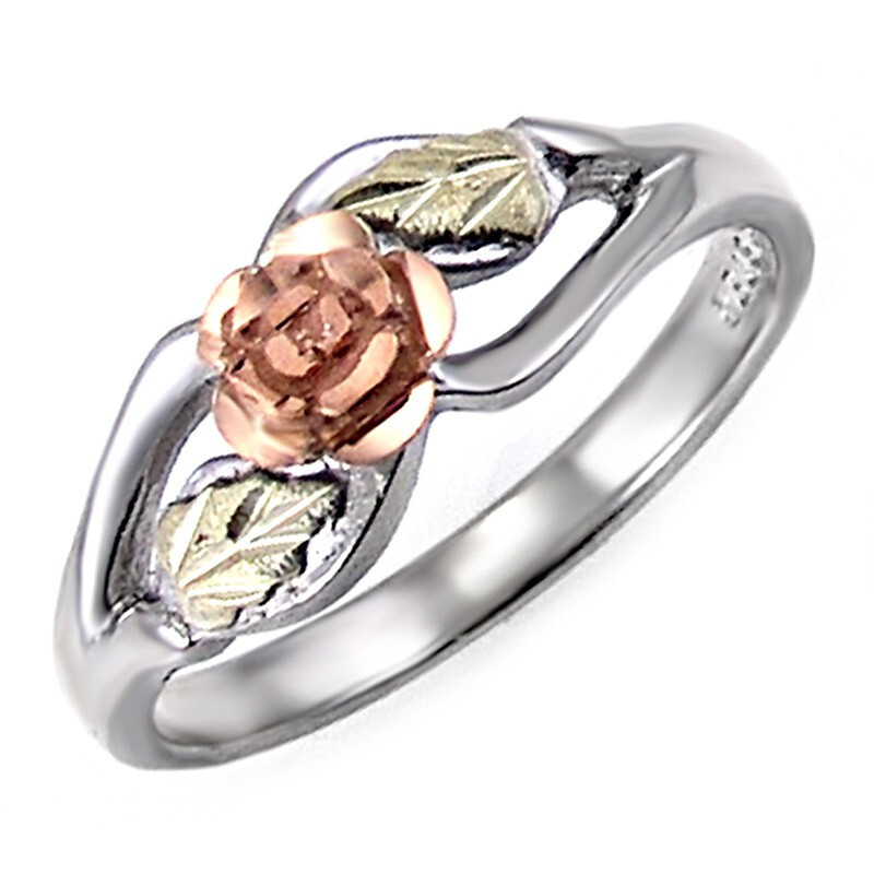 Landstrom’s® Black Hills Gold Sterling Silver Rose Ring Size 5 FAST SHIPPING