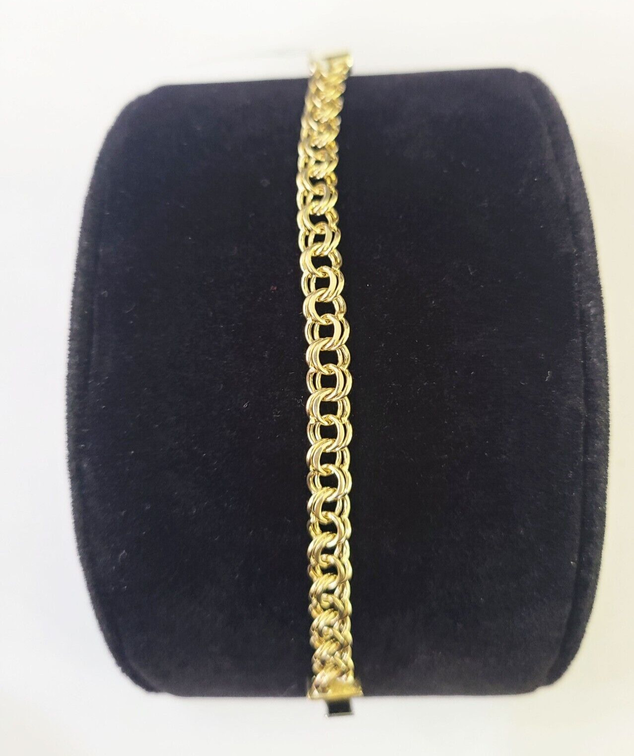 10k Chino ID Bracelet Yellow Gold Box Lock Real 10kt Men Women 6″