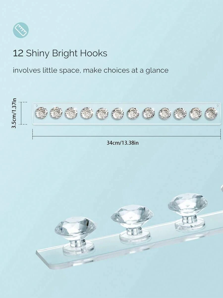 Acrylic Necklace Holder 1pc Wall Mounted Necklace Organizer Hanging Jewelry O