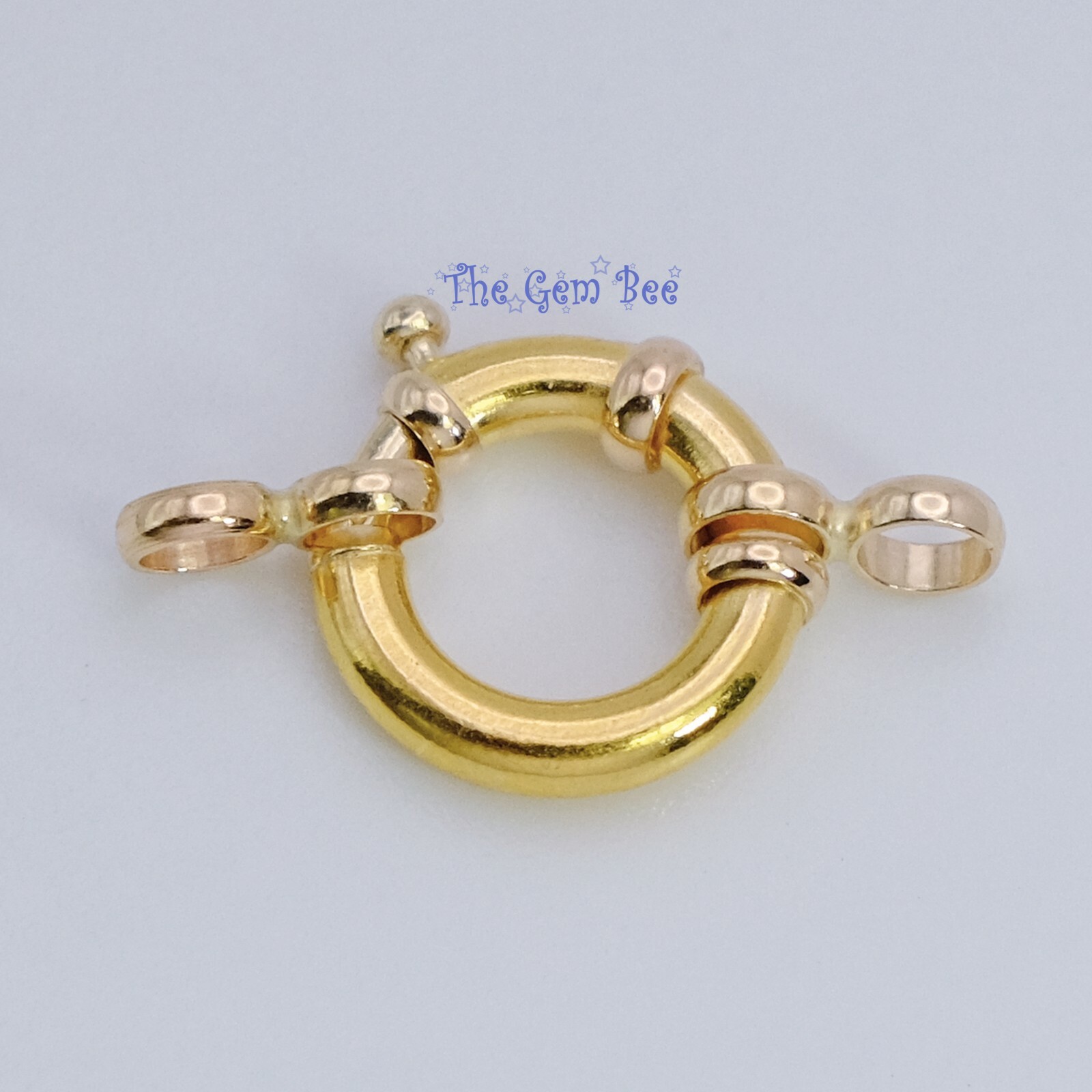 10MM 14k Solid Yellow Gold Designer Italy Spring Bolt Ring Sailor’s Clasp