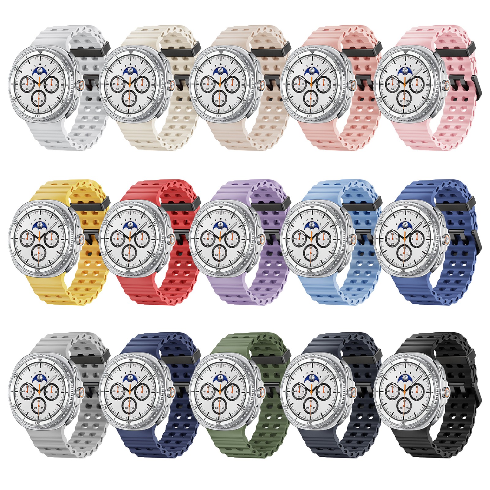 For Samsung Galaxy Watch 8 Classic 46mm/8 40/44mm Silicone Strap Breathable Band