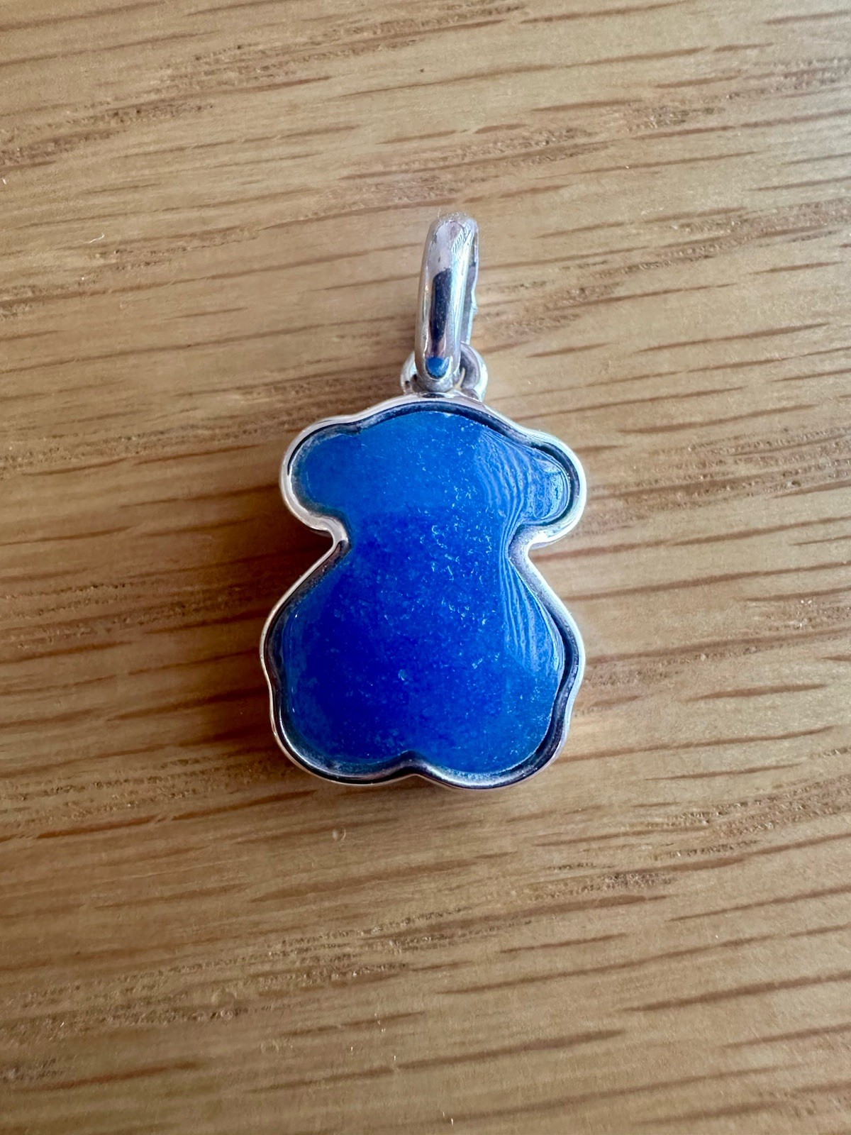 TOUS Sterling Silver 925 & Blue Dumortierite Bear Pendant