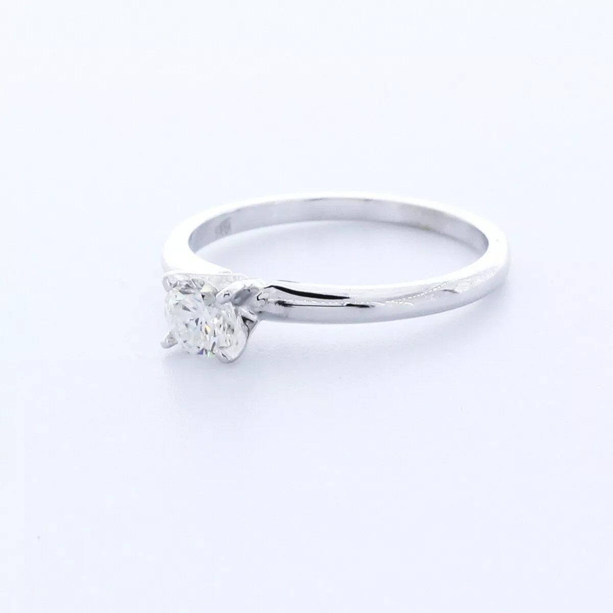 Solitaire Engagement Ring 14K Gold Classic 0.58 CT Round Lab-Grown Diamond D VS2