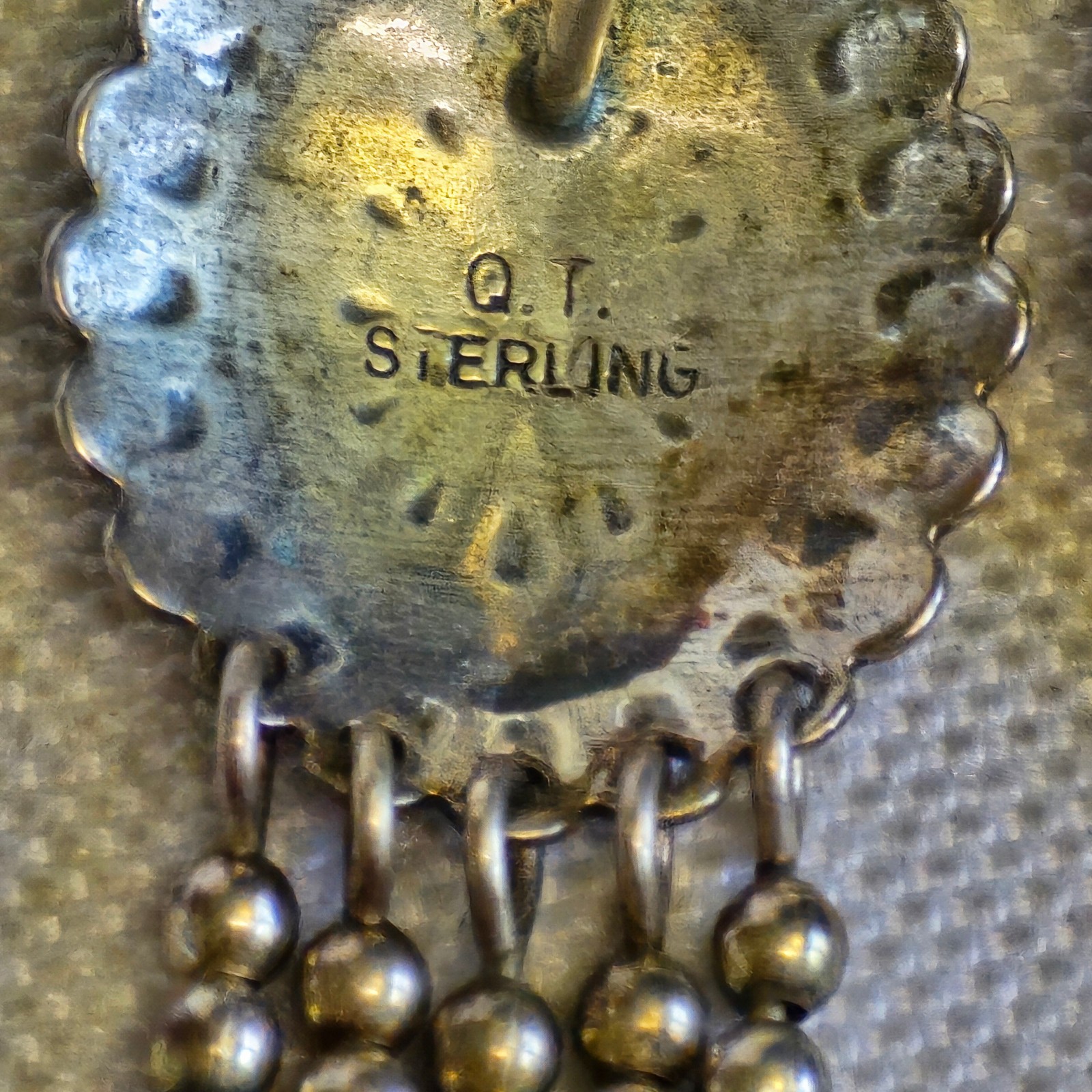 Sterling Silver Earrings 4.38g Fine Jewelry Zuni Semi Precious Stones Look*READ*