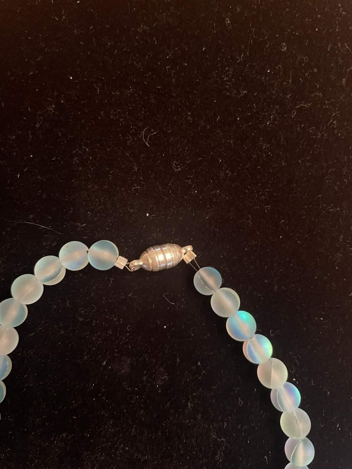 Blue Beaded Cat Charm Anklet. 10 Inches. Gift box.