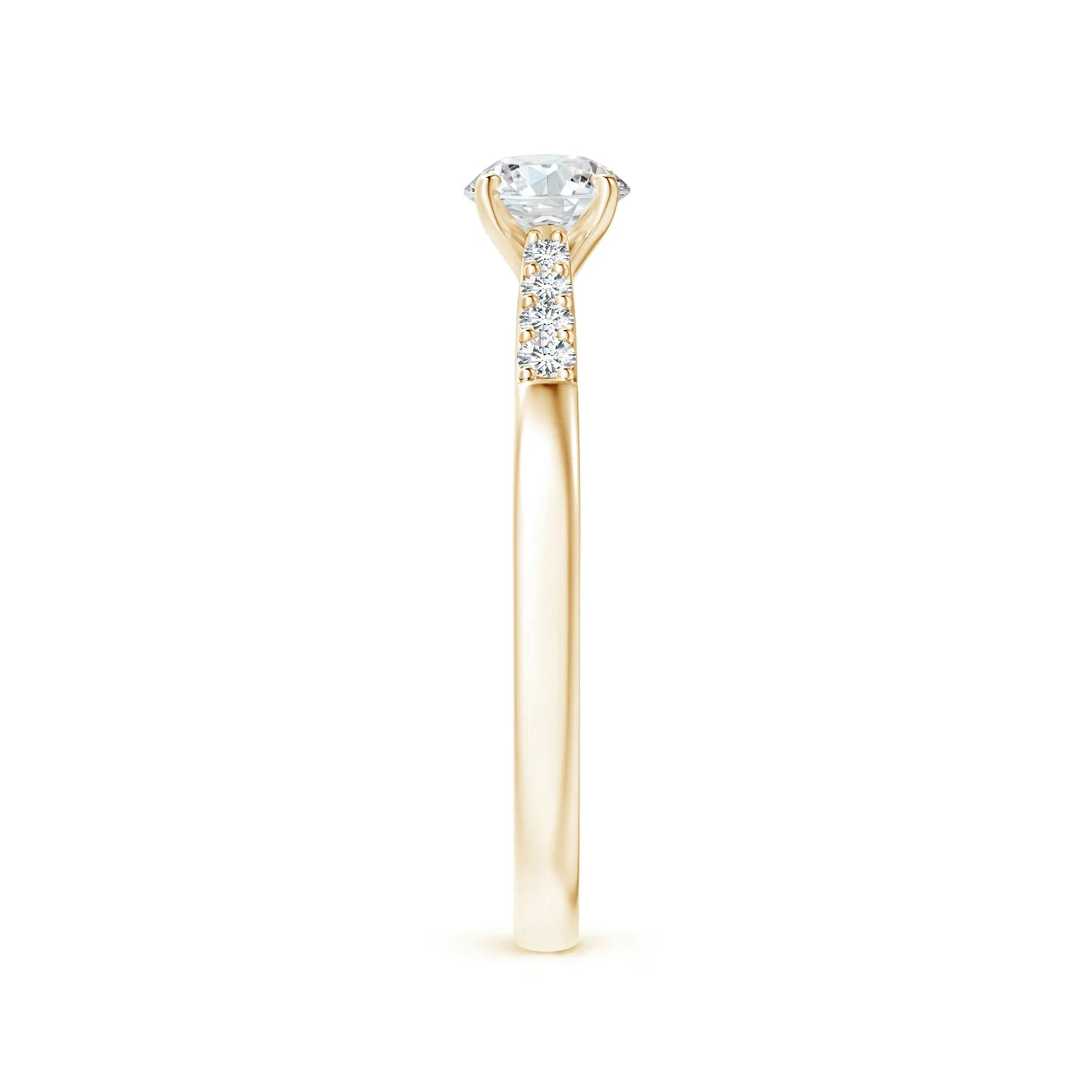 Gold Wedding Ring Round 0.52 Ct Lab Grown Diamond Solid 14K Yellow Size 5 6 7 8