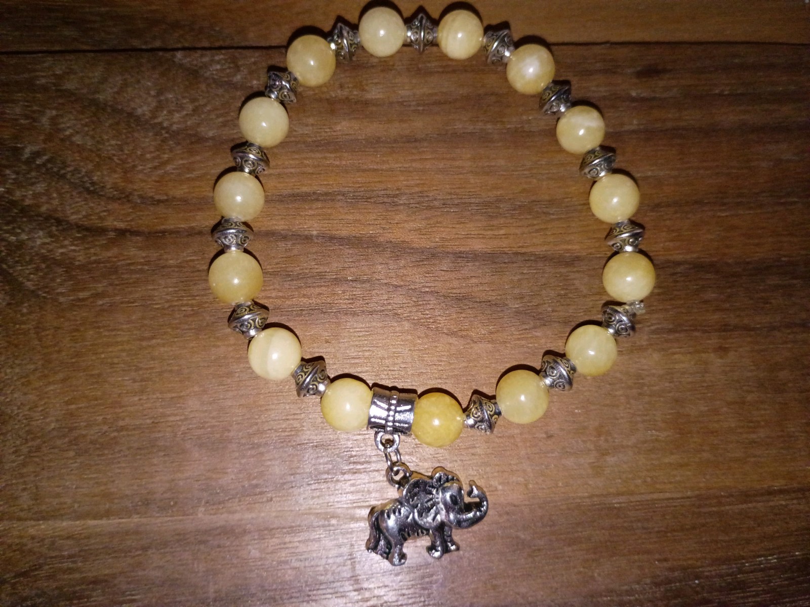 YELLOW CALCITE GEMSTONE 8mm BEADED STRETCH [ 7.5″ ] BRACELET NEW *USA*