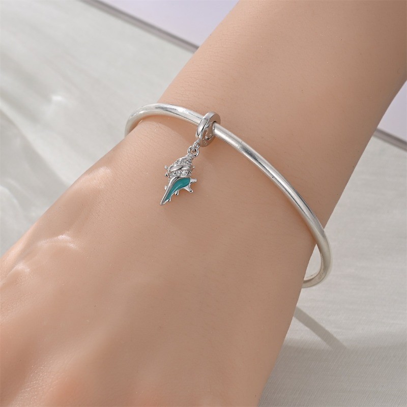 KUNSIR 925 Sterling Silver Charm Sea Turtle Heart Bead Charm For Bracelet Charms