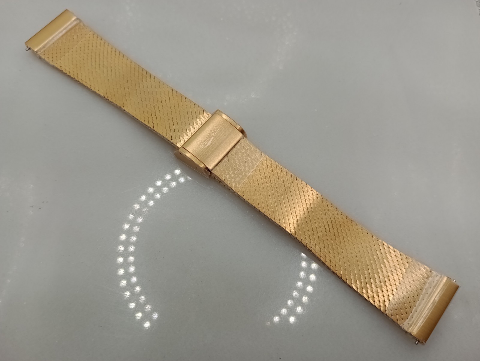 New Watchgecko 20mm Calibre 1960 Mk2 Mesh PVD Gold Watch Strap Bracelet 6B450