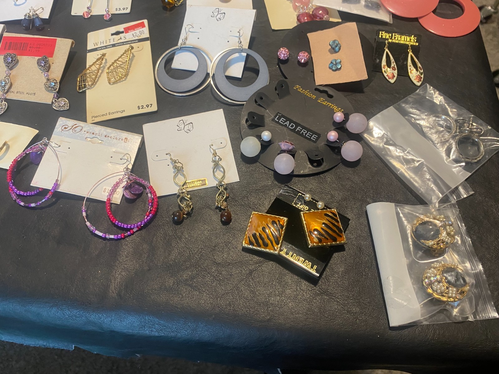 huge lot 80+ pairs earrings earring dangle stud hoop clip shop estate mix “R”