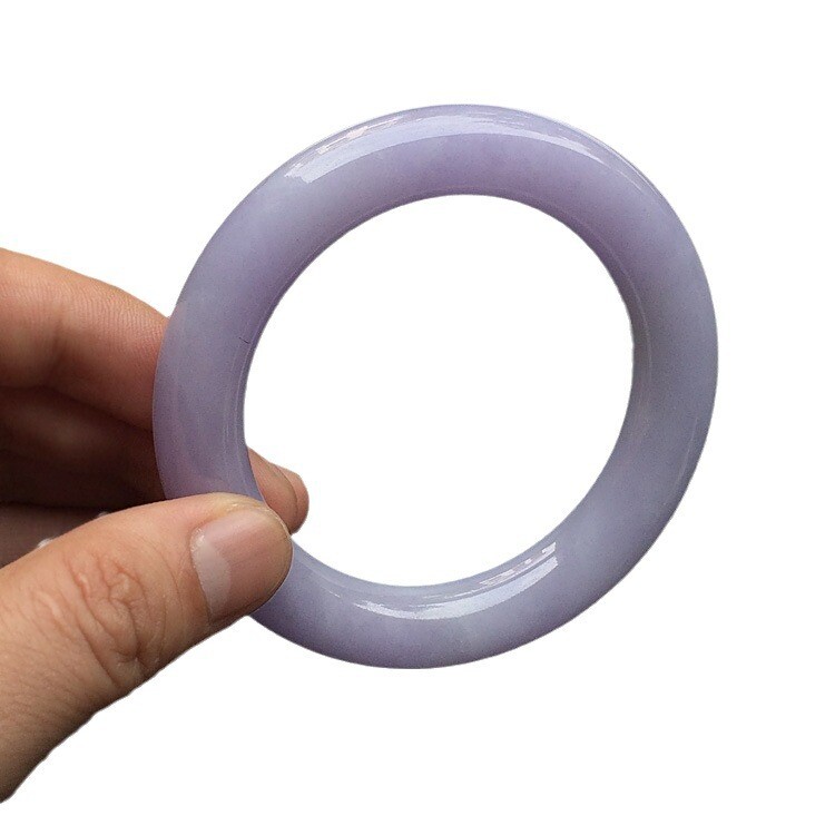 Certified Burma Natural Burmese Purple Jade Jadeite Round Bracelets Bangle