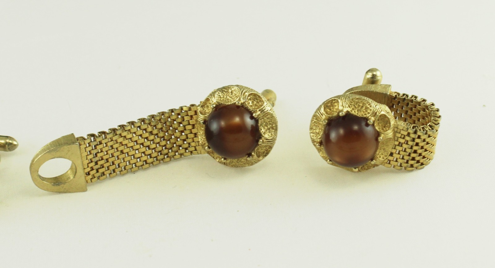 1980s Moonglow Lucite Cab Wrap Around Woven Cufflinks; Charitable Donation