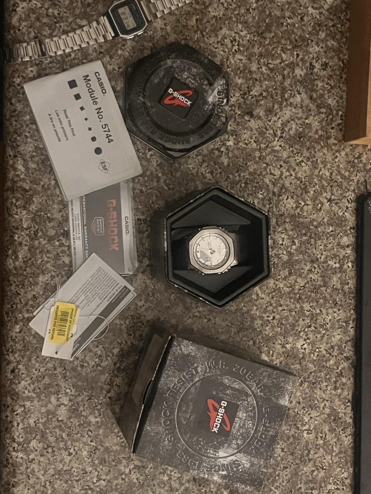 Casio G-Shock GMS2110 with Casio A158A Watch with Box and Papers