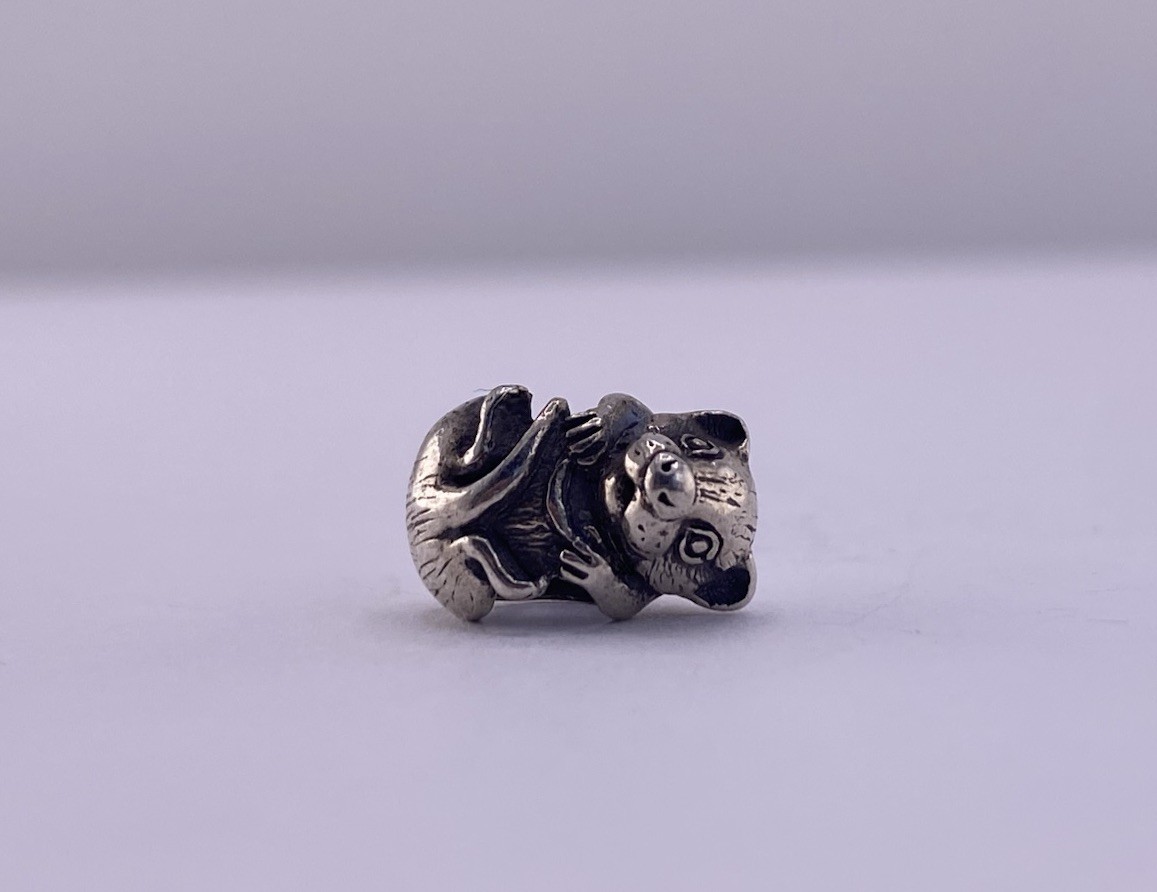 RW 925 Sterling Silver Chipmunk Critter Charm Bead Animal