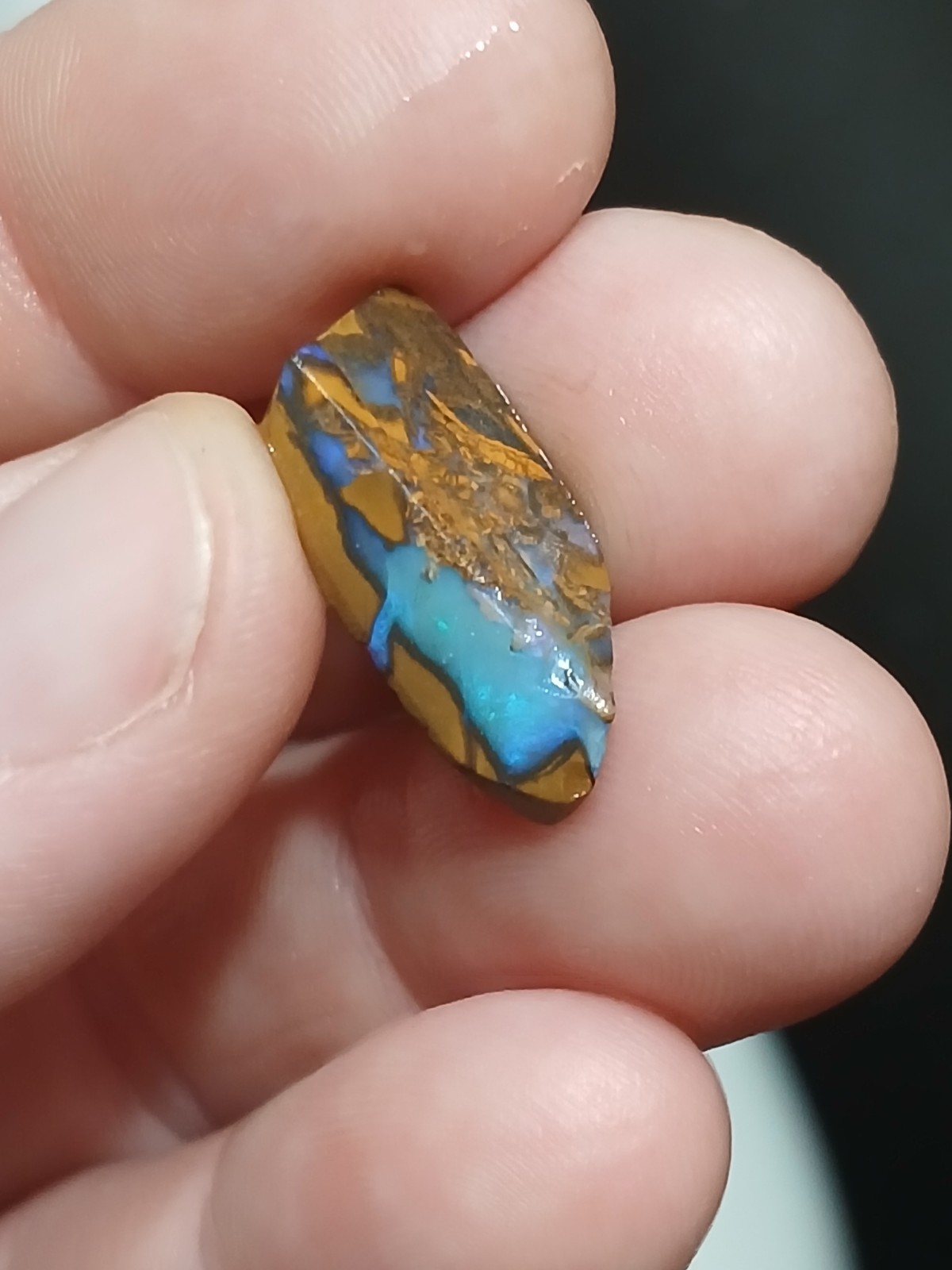 Australia Boulder Opal Unknown Field Blue Green R2037 Specimen 6 Carat