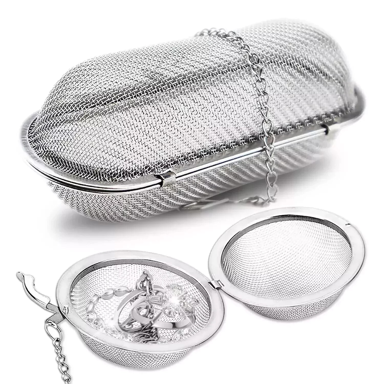 2pcs Ultrasonic Cleaner Baskets Fine Mesh Stainless Steel Parts Cleaning Basket