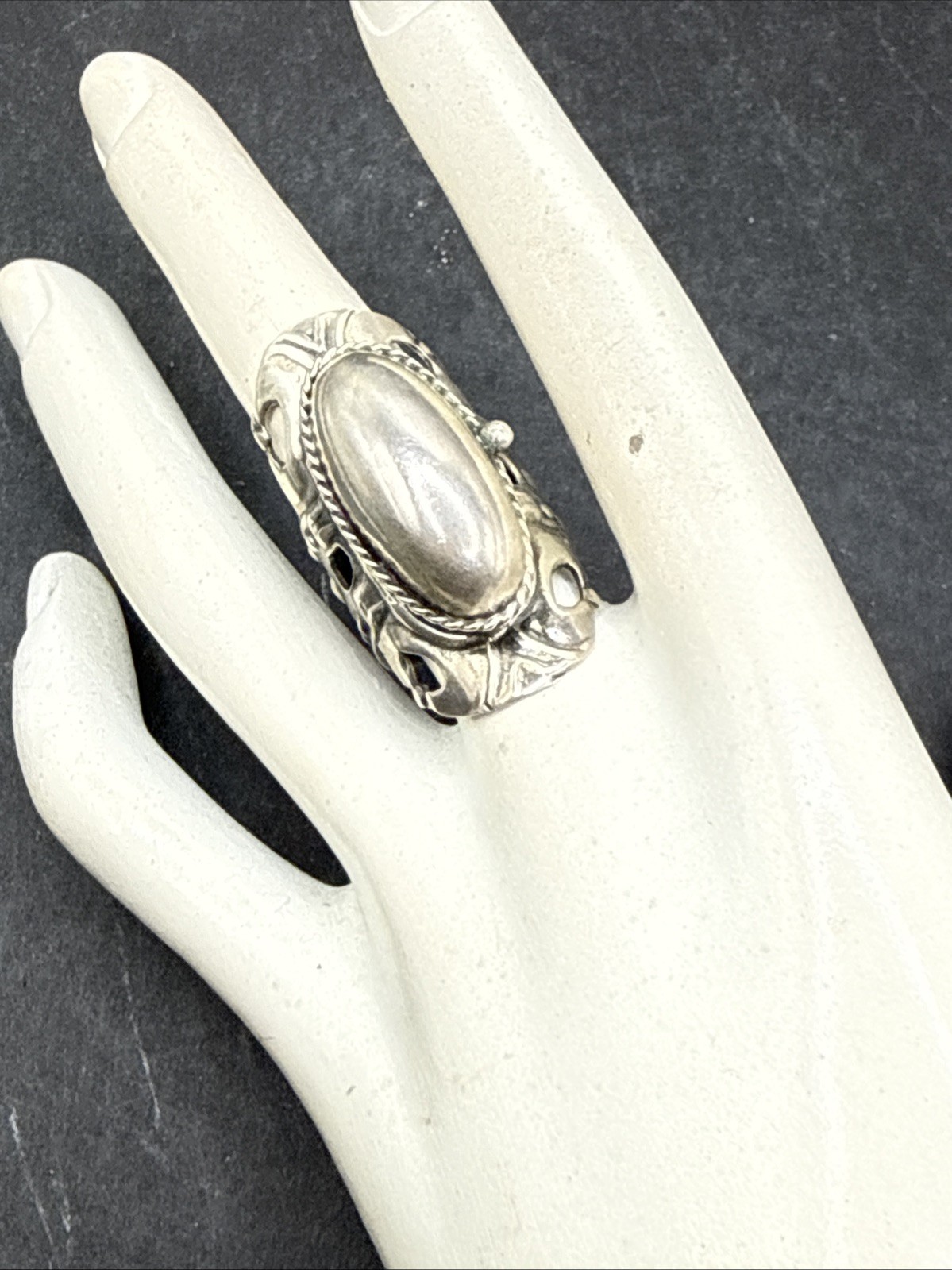 ❤️Vintage Sterling Silver Taxco Mexico Poison Ring Size 7-9 Adjustable Rare