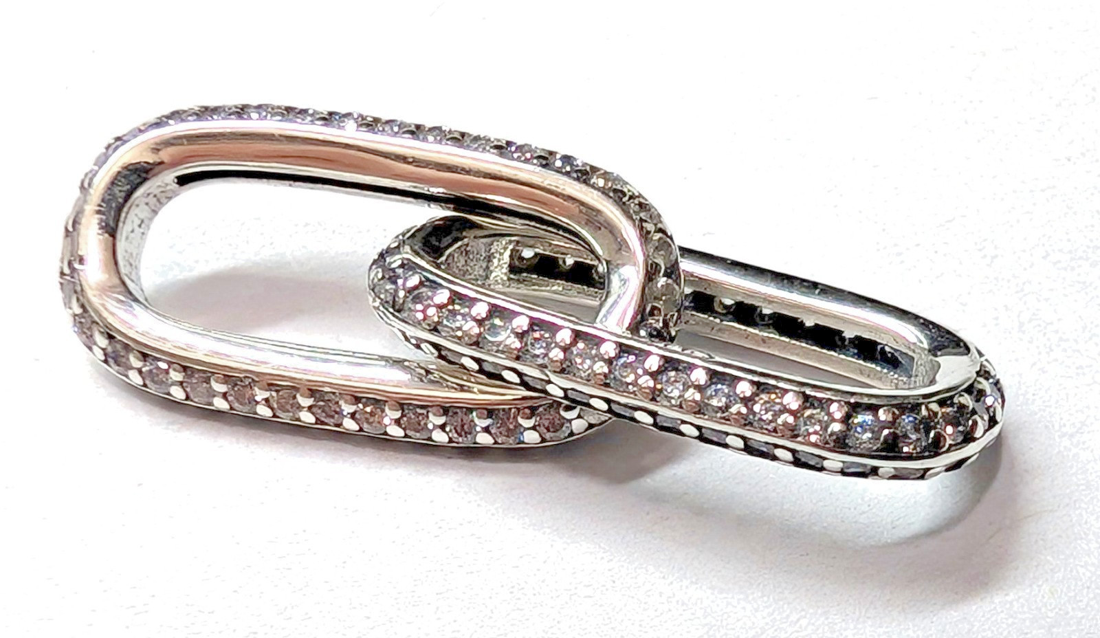 Authentic Pandora Charm, ME Double Link with CZ, #799660C02, Silver