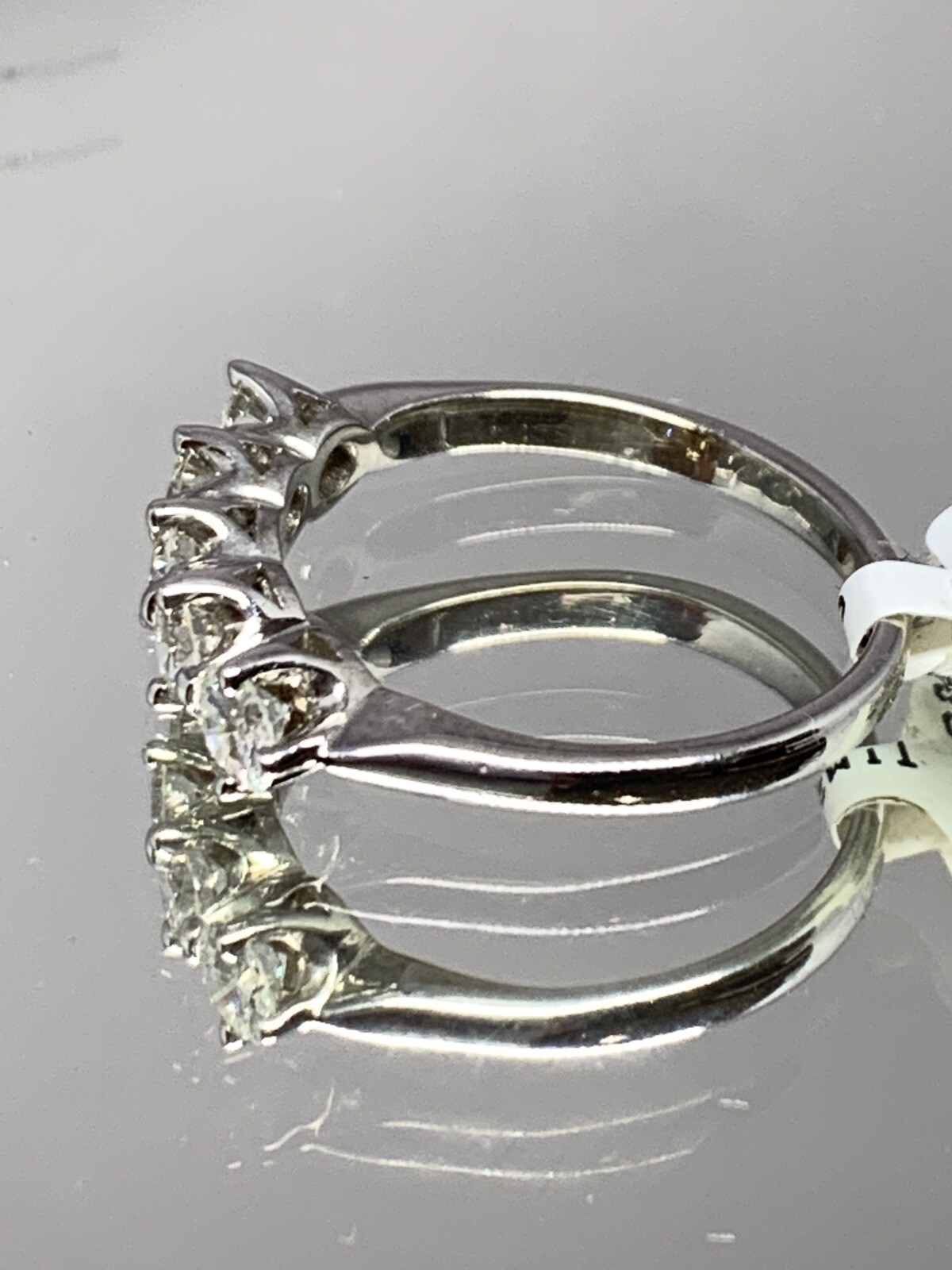 14k White Gold 1.00ctw Diamond 5 Stone Ring Anniversary Band G-I VS