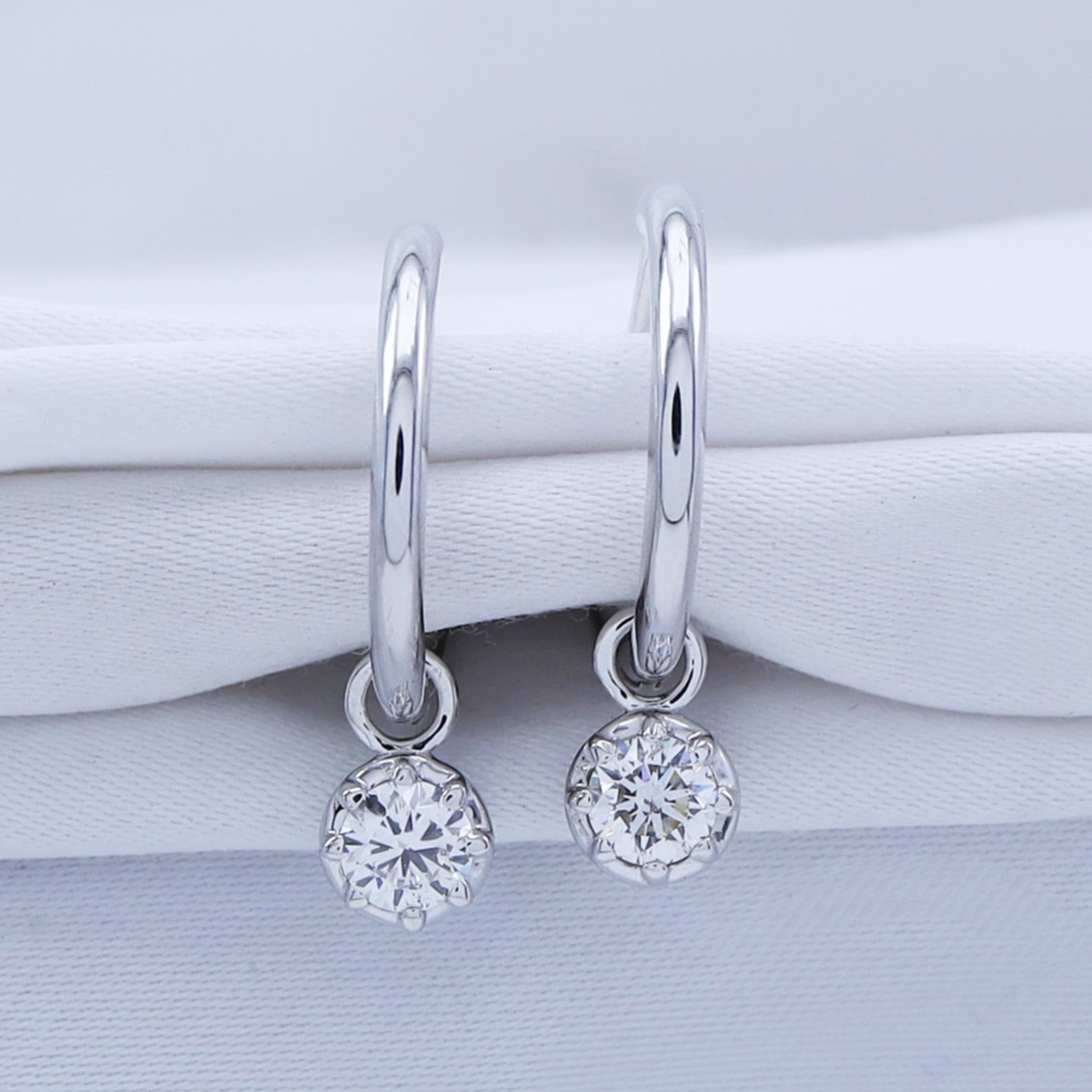 3/7 Ct Lab Grown Diamond Drop Dangle Hoop Earrings 925 Sterling Silver