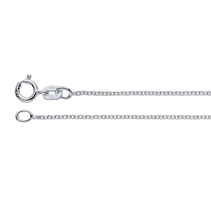 18″ Sterling Silver 1.0mm Oval Rolo Chain Necklace