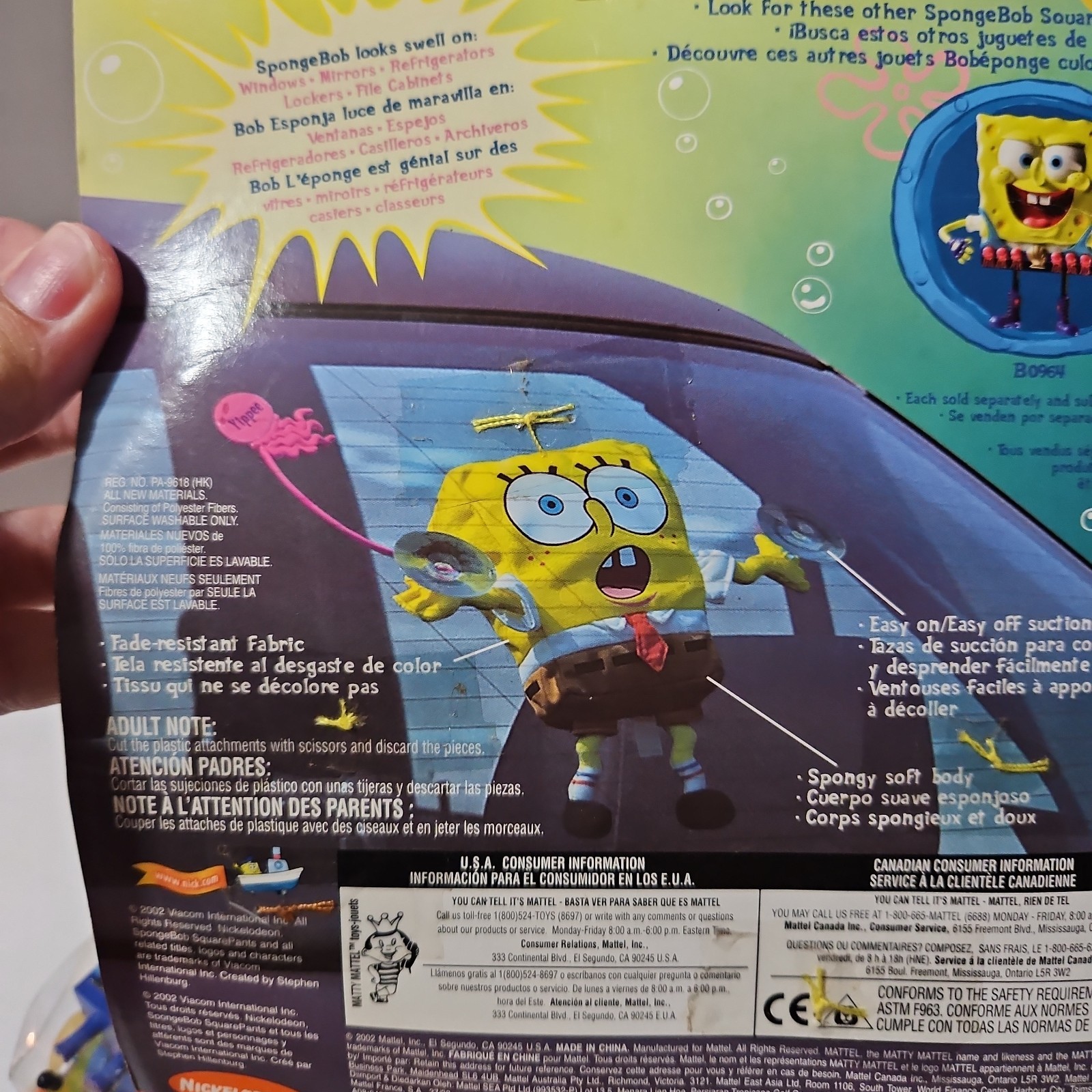 Vintage Spongebob Watch And SpongeBob On Board Suction Cup Plush New