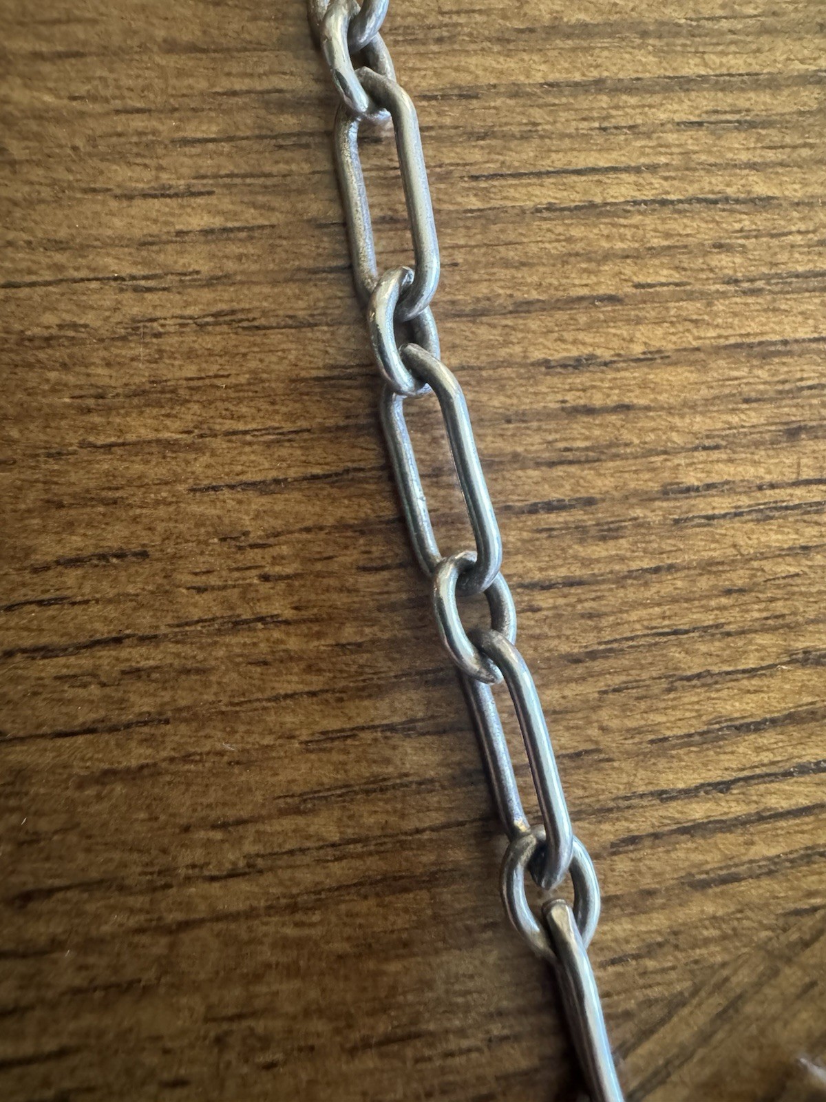Ralph Lauren Sterling Silver Paperclip Link Toggle Necklace Oval Pendant 16”