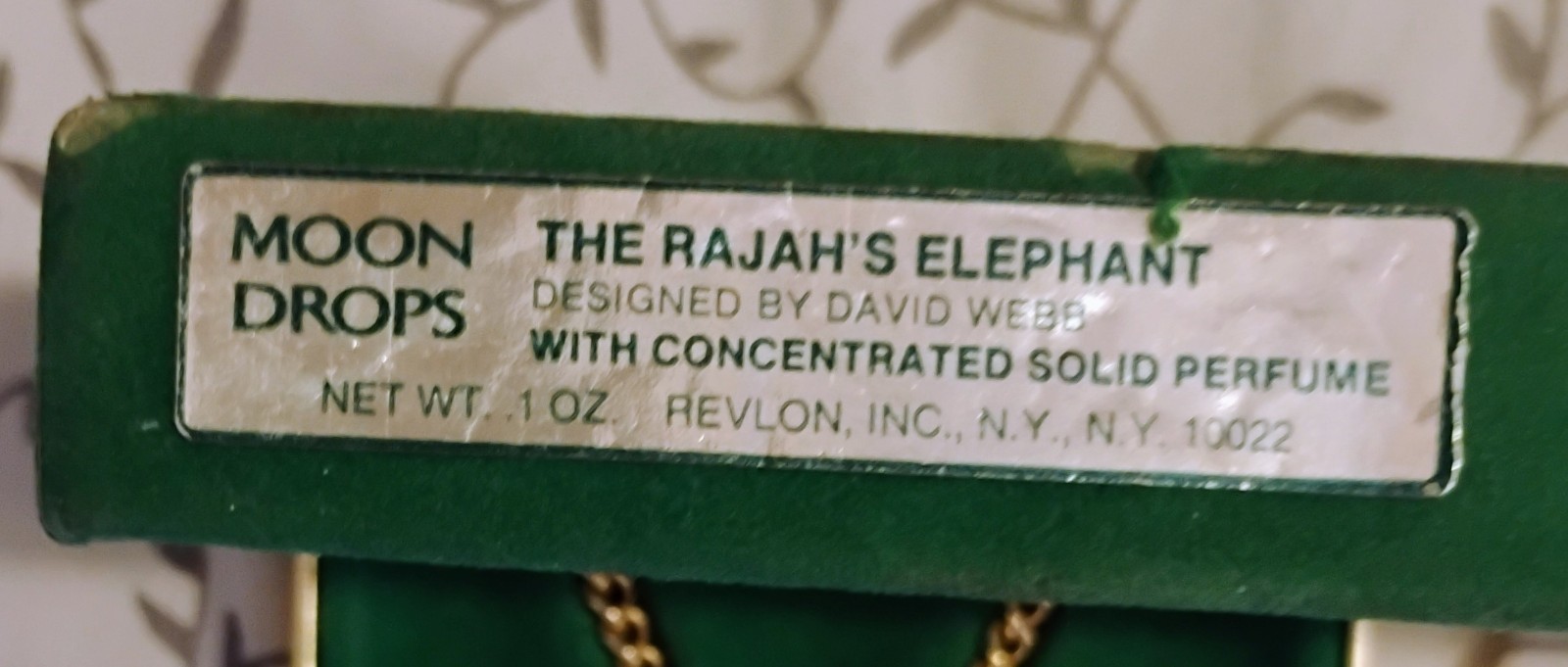 Vintage Revlon MOON DROPS Rajah’s Solid Elephant PERFUME LOCKET Rare 1970’s