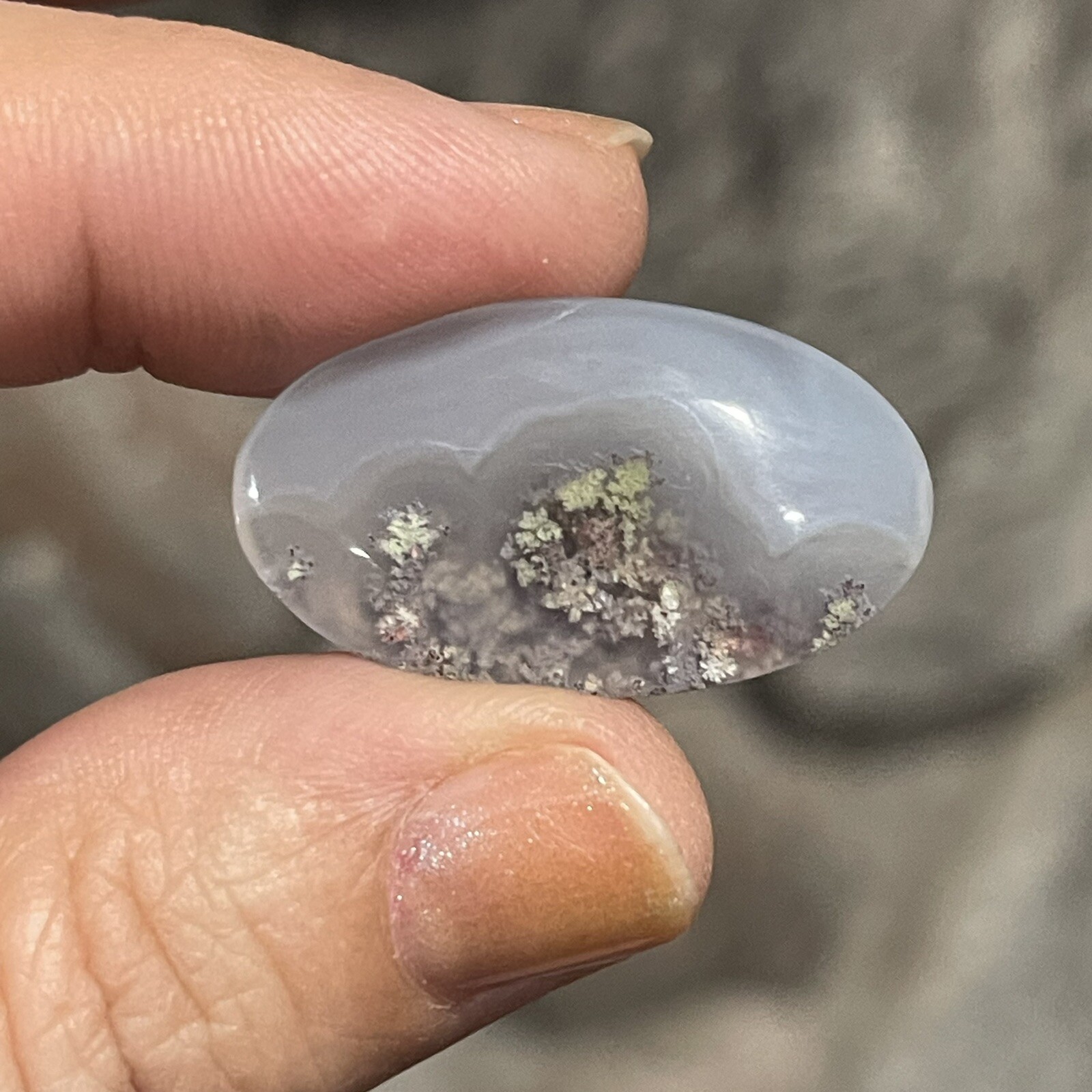 21.4ct 30×17.2×5.4mm Fine Garden Moss Agate Oval Cabochon Loose Picture Stone