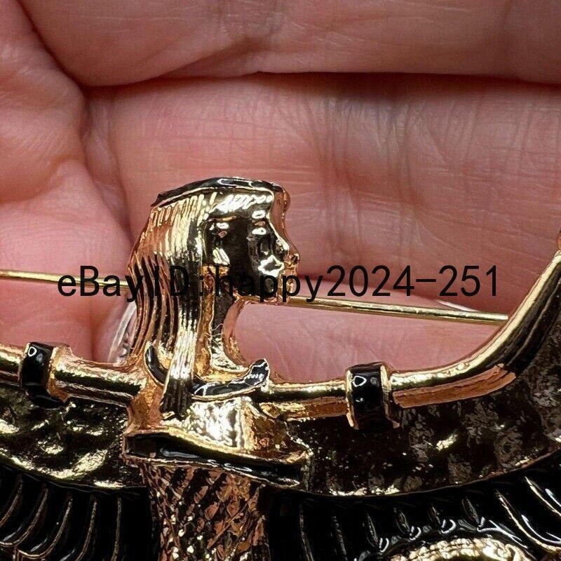 Vintage Brooch Large Egypt Fairy Brooch Pin Enamel Flying Eagle Lady Party Gifts