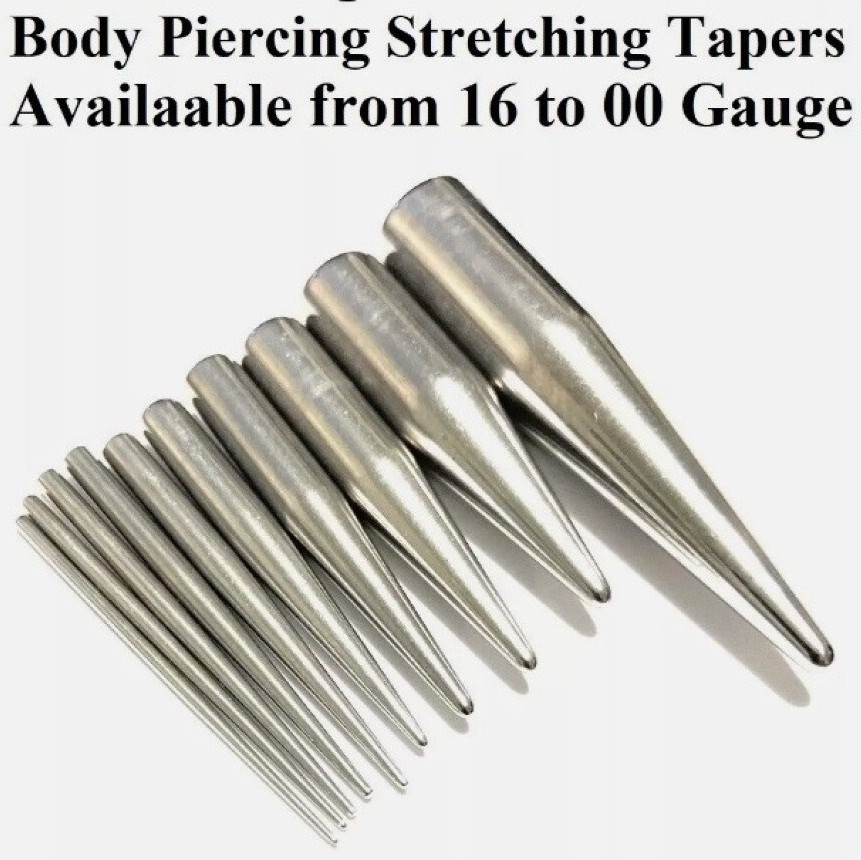ONE STERILIZED Surgical Steel 316L From 16g-00g Body Piercing Stretching Taper.