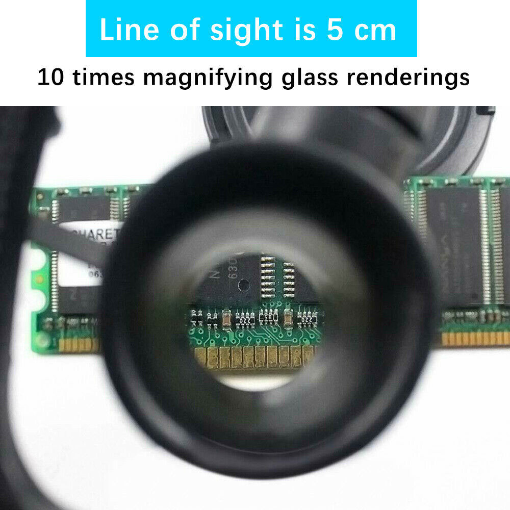 LED Headband Magnifier Headset Glass Loupe Head Lamp Light Jeweler Magnifying US