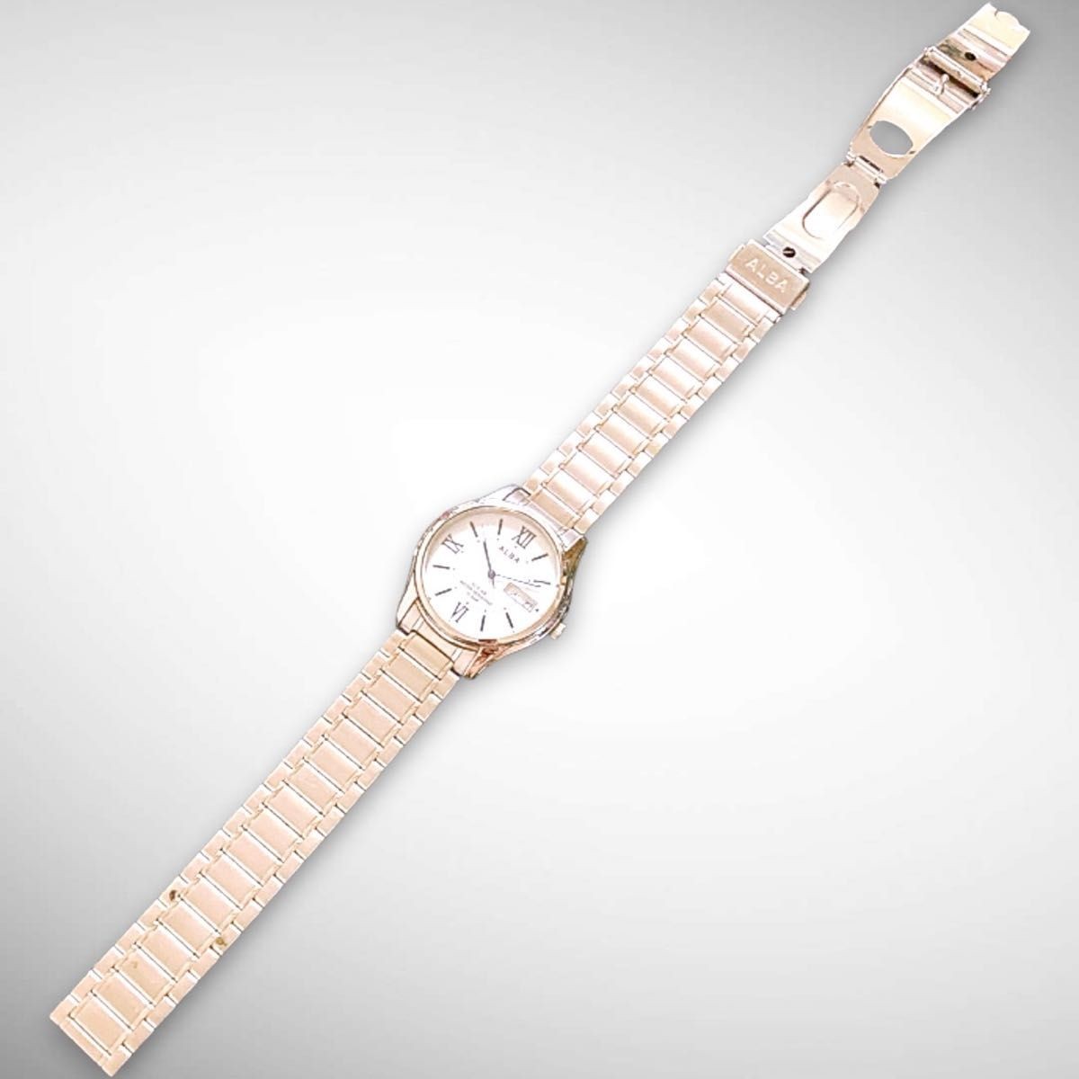 Working SEIKO Alba Solar Watch Day Date Three Hands Water Resistant Quartz SEIKO