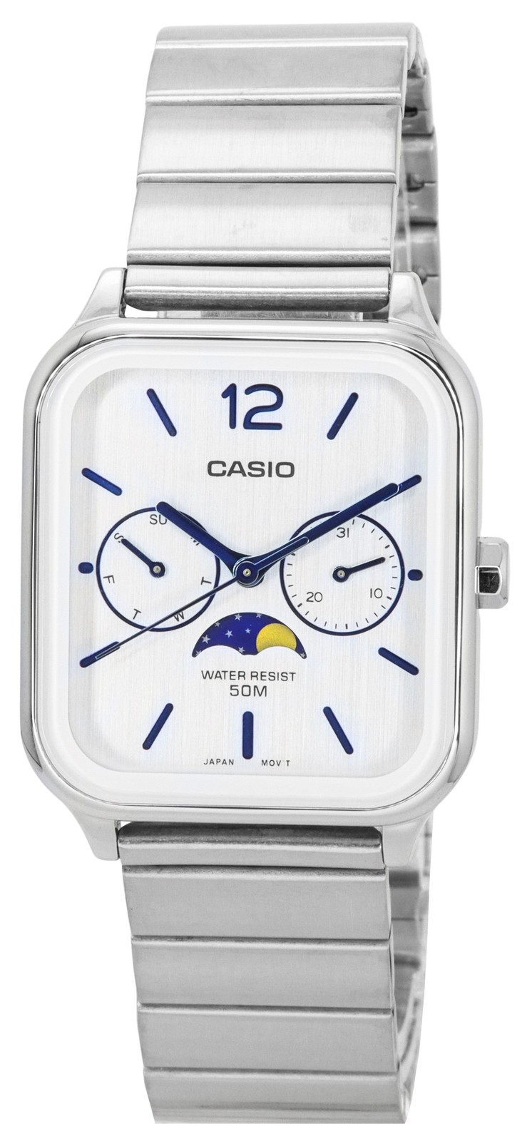 Casio Standard Analog Moon Phase Silver Dial Quartz MTP-M305D-7A Men’s Watch